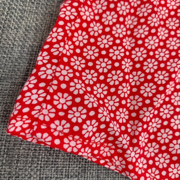 Old Navy Lightweight Tank Top Red White Floral Print Scoop Neck Small 100%Rayon - Picture 9 of 14